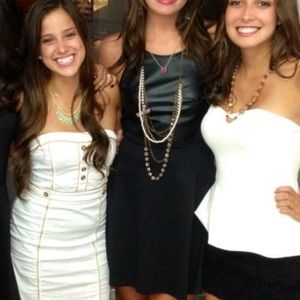 Black Leather Accent Skater Dress